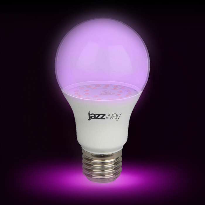Jazzway лампа св/д для растений A60 E27 9W 10мкм/с прозр. IP20 60x112 ФИТО .5008946