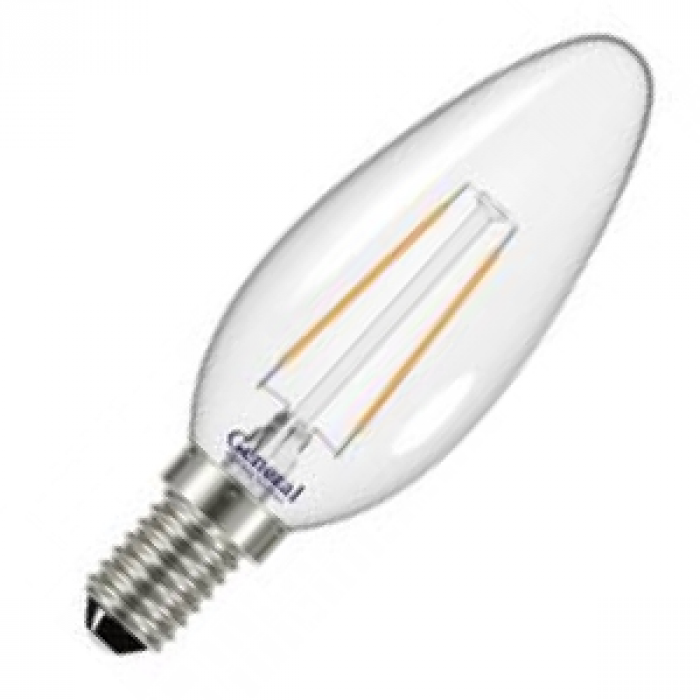 General филамент свеча E14 7W 2700K 2K 35x98 (нитевидная), прозр. 646500