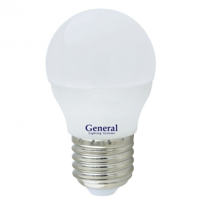General шар P45 E27 10W 6500K 6K 45х80 пластик/алюм GLDEN-G45F-10-230-E27-6500, 683800