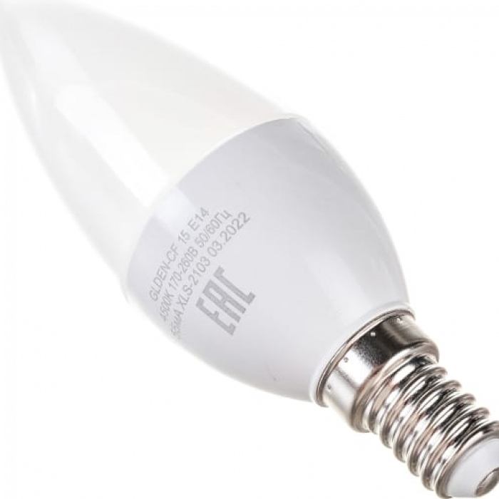 General свеча E14 15W 4500K 4K 35х105 пластик/алюм GLDEN-CF-15-230-E14-4500 661096
